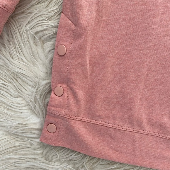 J. Jill Fit Pink Crewneck Long Sleeve Pullover Side Button Sweatshirt Tunic Top - Picture 4 of 7